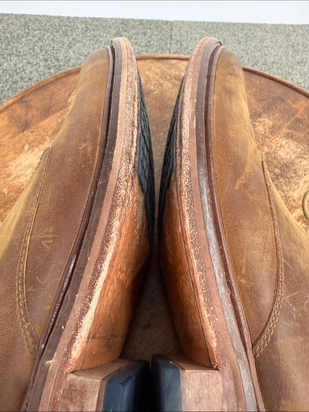 Cole Haan Boots Mens 11 M Colton Brown Leather Chukka Navy Elastic Collar